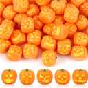 Jansun 45pcs Halloween Resin Pumpkin, Miniature Pumpkin Decorations for DIY Crafts Halloween Party Gifts Garden Dollhouse Decor Table Decoration (5 Style) (Orange)