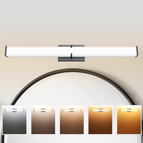 NOVELUX 24.8" LED Vanity Light - Modern Black Bathroom Dimmable Light Fixture with 5CCT, Clear Shade