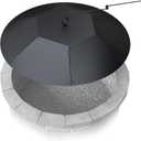 32-inch Round Fire Pit Lid - Metal Fire Pit Lid with Handle & Poker, Fit for Fire Pits up to 30", Heavy-Duty Outdoor Fire Pit Accessory (Black, 32 inch)