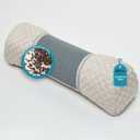 Buckwheat Cervical Pillow for Sleeping, Adjustable Roll Pillow for Neck Relief with Washable Pillowcase, Round Cylinder Bolster for Firm Support, 16x4 inch (Khaki)