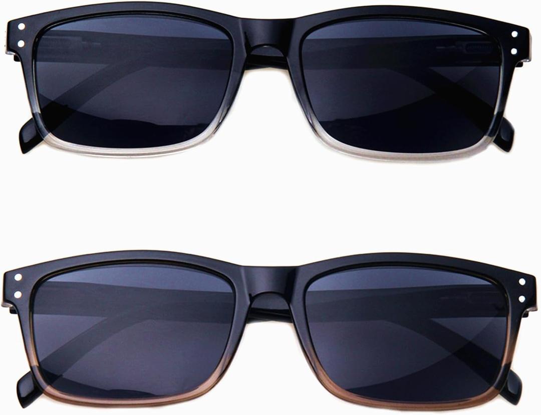 NORPERWIS 2 Pack Unisex Classic Style Sunglasses Readers - Comfortable Simple Stylish Readers (1 Clear 1 Brown) NORPERWIS 2 Pack Unisex Classic Style Sunglasses Readers - Comfortable Simple Stylish Readers (1 Clear 1 Brown)