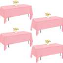 4 Pack Rectangle Tablecloth 60x102 Inch Pink Washable Polyester Table Cover for Wedding Dining Table Buffet Parties Banquet DecorationPink