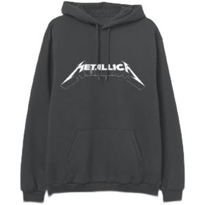 Metallica mens Metallica Classic Logo Unisex Pullover Hoodie (Medium, Charcoal)
