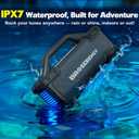 Portable Bluetooth Speaker Wireless Lights, Bluetooth Speaker Loud Stereo Sound, Outdoor Water Resistant Bluetooth Speaker 300W (Peak) Party Lights EQ TWS USB AUX TF IPX6 Party/Beach/Garage, Black