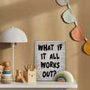 FITIE What If It All Works Out Canvas Wall Art Poster, Retro Newspaper Typography Black and White Framed Artwork Prints Wall Decor for Home Bedroom Living Room Apartment, 11x14 Inch