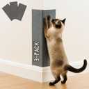 Cat Scratch Mat (Pack of 3), 23.6 x 11.8 Cat Wall Corner Scratcher, Versatile Self-Adhesive Replacement Easy Use for Cat Trees Wall Furniture, Scratching Posts, and Couch Protection (Deep Grey)