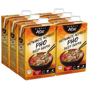 Simply Asia Vietnamese Inspired Pho Beef Broth, 26 fl oz (Pack of 6) (EXP 01/13/28)