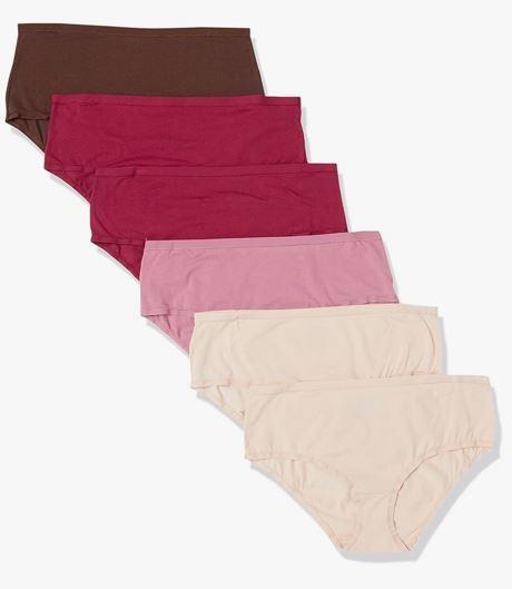 Amazon Essentials Women's Cotton Midi Brief Underwear, Pack of 6 Size 3XL