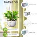 USLAI Macrame Plant Hanger Indoor Outdoor, Fits 4 to 15 Inch Pots, Strong Hanging Planter Holder, Boho Home Decor, 35 Inch, Ivory, Set of 2 (POTS NOT Included)