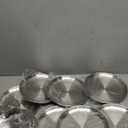 Thenshop 8 Pieces 8 Inch Pizza Pans Bulk Stainless Steel Sets Round Bakeware Pizza Trays for Oven Kitchen Baking Home Restaurant Picnics Holiday Activities Safe Sturdy Reusable Easy Clean(Silver)