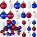 30 Pcs 4th of July Tree Decorations Patriotic Ball Ornaments Red White and Blue Hanging Decor for Labor Independence Day USA National Holiday Party(Patriotic Copywriting Style)