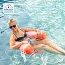 Big Joe Noodle Sling No Inflation Needed Pool Seat with Armrests, Peach Glow Double Sided Mesh, Quick Draining Fabric, 3 feet