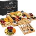 SMIRLY Charcuterie Boards Set - Large Bamboo Cheese Board Set - House Warming Gifts New Home, Wedding Gift for Couple, Bridal Shower Gift, Birthday Gifts for Women