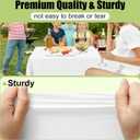 Smiry Disposable Table Cloth - 6 Pack, 54 x 72 Inch Waterproof Rectangle Tablecloths for Parties, Decorative Plastic Table Cover, Leakproof & Sturdy, White