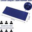 2 Packs Royal Blue Glitter Sequin Table Runners- 12"x72" for Birthday, Wedding, Pre-Wedding Party, Celebration, Festival Decoration