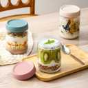 NETANY 12-pack 16oz Glass jars with Airtight Lids, Overnight Oats Containers with Lids, Wide mouth Mason Salad jars, Glass Food Storage Containers for Snacks Yogurt Spice Sugar