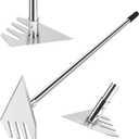 4-in-1 Garden Hoe Tool and Weeder, 56 Inch Ergonomic Long Handle Cultivator with Sharp Stainless Steel Blade, Heavy Duty Garden Hand Tiller for Weeding, Digging, Loosening Soil,Removing Moss