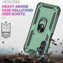 for Samsung Galaxy S24 FE Case with Screen Protector, Military Grade Rugged Shockproof Galaxy S24 FE 5G Heavy Duty Protective Cover for Samsung S24 FE Magnetic Ring Kickstand Phone Case (Green)