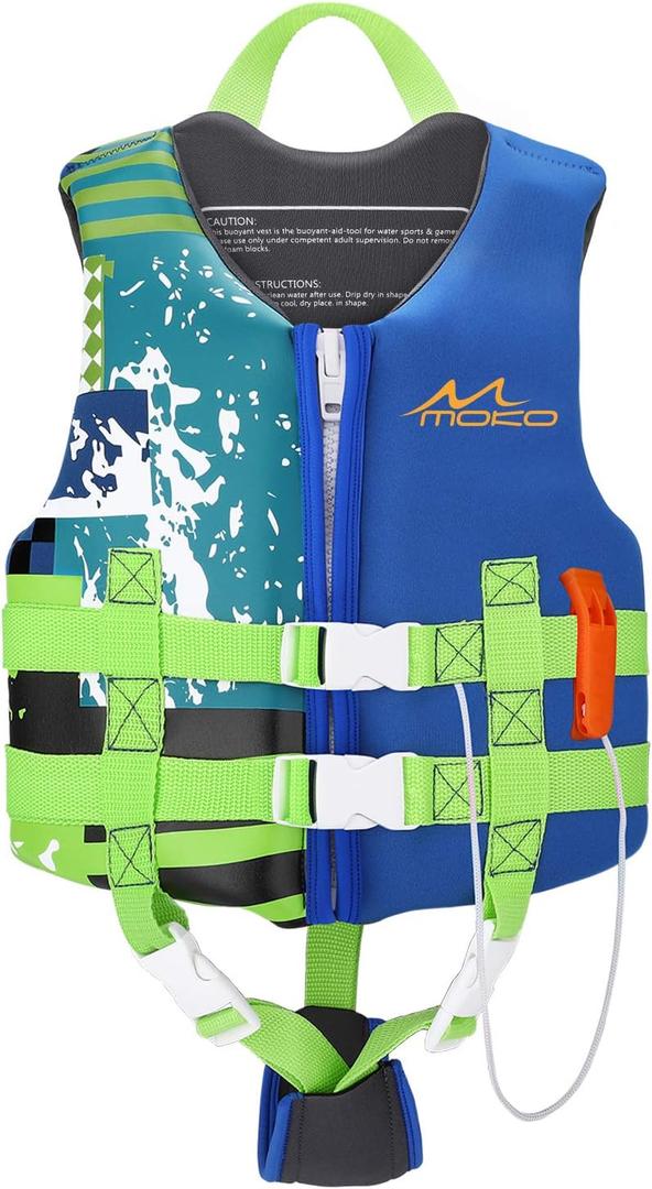 MoKo Swimming Vest for Kids 27-46 lbs, Clearance Children Swim Vests Water Activity Equipment Cute Pattern Watersports Swimming Device for Toddlers Boys Girls, M Size - Indigo