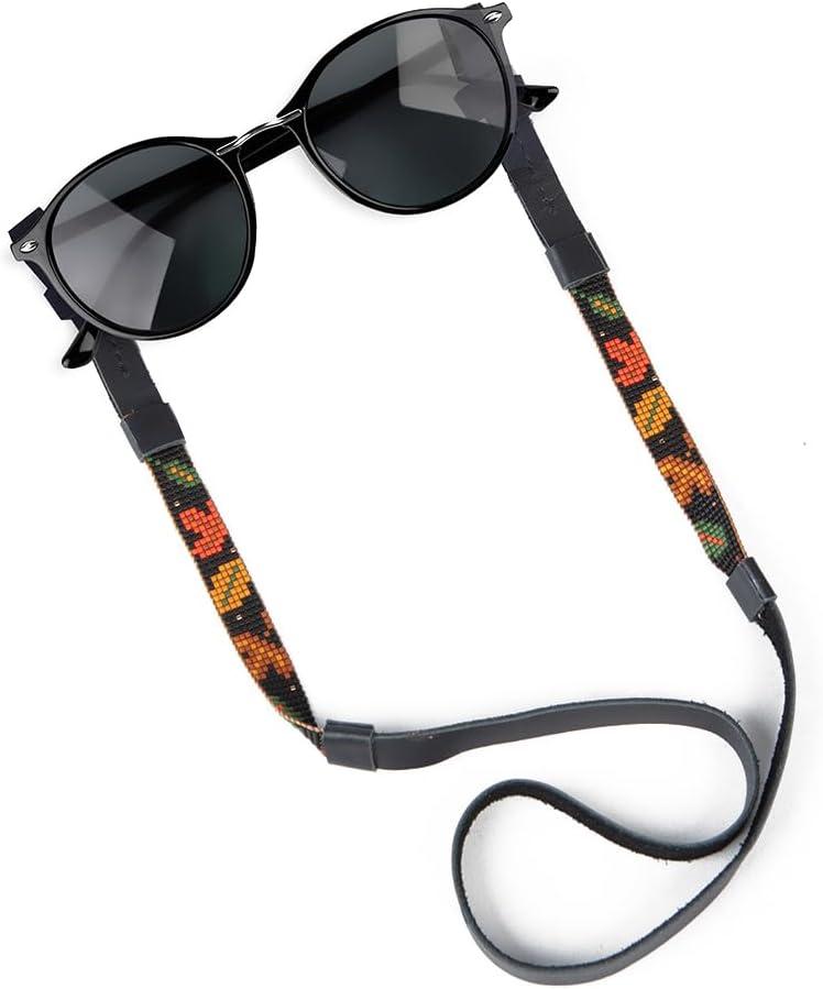 2 x Beaded Glasses Strap - Handmade Multi-Colored Beaded Sunglasses Strap - Cute & Sturdy Eye Glasses Holders Around Neck