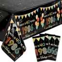 3PCS Vintage 40th Birthday Tablecloths, 1986 Theme Cheers to 40 Years Table Covers for Men Women, 1986 Retro 54" x 108" Table Cloth Plastic Rectangular, Happy 40th Birthday Anniversary Party Supplies