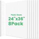 8 Pack 24x36 Inch Corrugated Plastic Board, White Poster Board,
