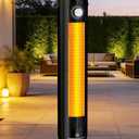 Outdoor Heaters for Patio w/4 Modes, 350Sq.ft 1S Heating, 1500W PTC Ceramic Electric Patio Heater, Overheating & Tip-Over Protection, 70 Oscillating Space Heaters for Indoor Use Large Room Black