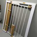 Toddleroo by North States - Bright Choice Auto Close Baby Gate: Pressure Mounted Baby Gate for Doorways with Glow in the Dark Handle - Adjustable 29.75 to 40.5 Inches Wide - 30 Inches Tall - White