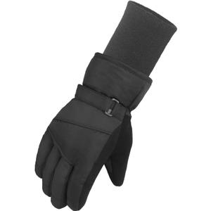 MAGARROW Kids Winter Warm Gloves Windproof Water-Resistant Snow Boys Girls Sport Gloves (Small (Fit Kids 6-8 Years), All-Black - Long Cuff)