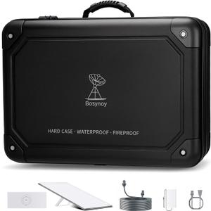 Bosynoy Carrying Case Compatible with Starlink Gen 3, Shockproof Satellite Dishes Case with Custom Fit Interior for Accessories, Water-resistant Travel Bag with Security Lock for RV and Camping, Black