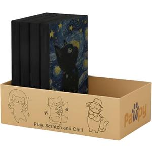Cat Scratcher Box – Art Décor | Designer Cardboard Scratch Pads with Decorative Van Gogh-Inspired Design | Reversible Boards for Indoor Cats