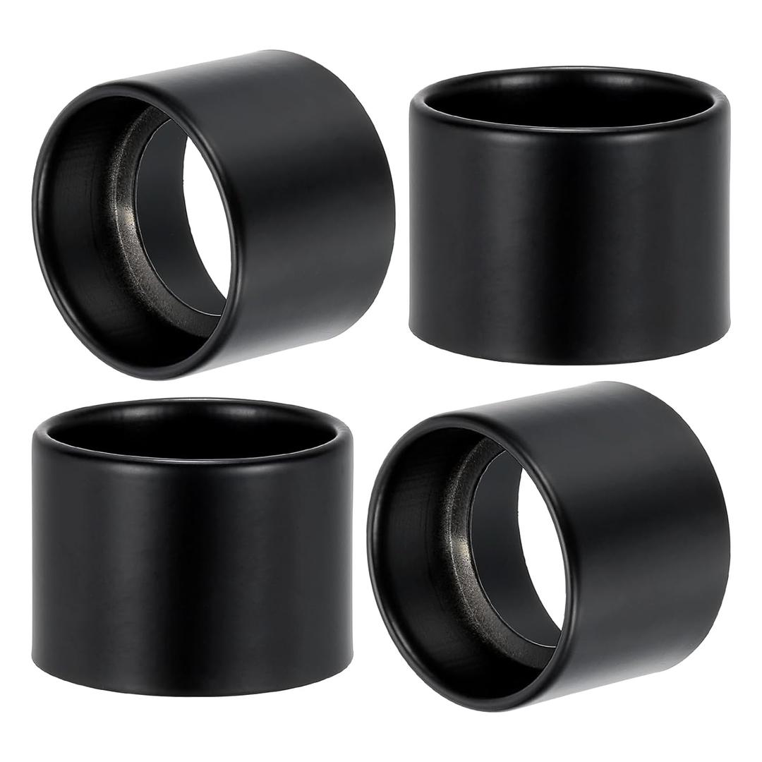 PATIKIL Light Socket Shade Ring, 4pcs E26 E27 Medium Base Metal Sockets Lock Ceramic/Porcelain Sockets with Thread Diameter 1-1/2 Inches for Hanging Lamp Holder, Black 40mm / 1.57"