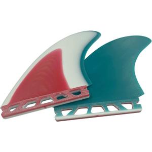 UPSURF Surfboard Fins Twin fins Set(2 Fins) Double Tabs Fins-Solid Fiberglass MR Size Single Tab fin Thruster