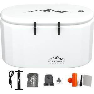 Inflatable Cold Plunge Tub - White - 135 Gallon Ice Bath - Chiller Compatible
