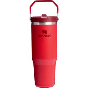 STANLEY IceFlow 2.0 Flip Straw Tumbler with Handle 30 oz | Twist On Lid and Flip Up Straw | Leak Resistant Water Bottle | Insulated Stainless Steel | BPA-Free | Chili Red