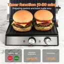KEINVE 1700Watt Panini Press, Sandwich Maker with Temp & Time Setting, 4 Slice Large Non-Stick Versatile Grill Press, Opens 180 Degrees to Fit Steak, Fish, Vegetable and More