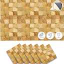 6 Aesthetic Block Style High-Grade Finland Wooden Wall Art Panel Room DIY Acoustic Sound Diffuser STC 27 Home Decorative Sound Absorbing Noise Reduction Wood Decor 12x12in AP1252