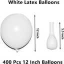 400 Pcs White Balloons 12 Inch Bulk Latex Balloon for Birthdays Weddings Party Decorations