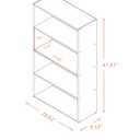 NELYE Basic Open Shelf Bookcase - 4-Tier Wooden Cube Storage Shelves Split Bookshelf, White