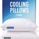 Cooling Pillow Queen Size Set of 2 - Breathable Cooling Bed Pillows for Hot Sleepers - Adjustable Shredded Memory Foam - Soft or Firm, Supportive for Side, Back and Stomach Sleepers - Washable Cover
