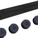 Track Outlet; Removable Electrical Outlet Track System, 19.68 inch Power Track 8000w, 3 AC Outlet adapters 1875W,USB-C PD 20W Supercharging for Home Kitchen, Living Room, Office- Black