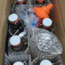 8-Pack 8.5oz Flip Top Glass Bottles, Swing Top Beer Brewing Bottle for Fermentation, Kombucha, Kefir, Vanilla Extract, Coquito, Juice, Soda, Tea - Airtight Stopper Cap Lid, Bonus 2 Bottle Pourers