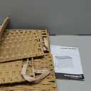 SONGMICS Laundry Hamper with Lid, 37 Gallons (140 L), Rolling Laundry Basket with Wheels, 3-Section Synthetic Rattan, Removable Liner, Bedroom, 26 x 13 x 26 Inches, Natural ULCB363N01