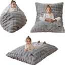 MAXYOYO 3 in 1 Kids Bean Bag Chair Bed, Child Floor Sofa for Gaming, Reading, Convertible Bean Bag Floor Cushion with Machine Washable Cover for Living Room Bedroom, Grey