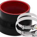 ID 4 to 5 inches Straight Black Silicone Reducer Coupler with 2 T-Bolt Clamps 4 Layers of Polyester Reinforcement Suitable High Level Turbo Pipe