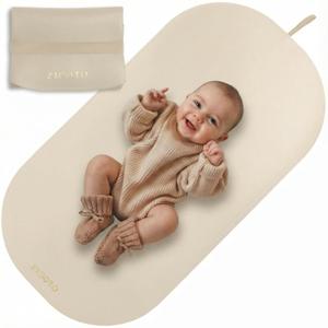 Beautiful Portable Baby Changing Pad - Wipeable and Easy to Clean Diaper Changing Mat - The Perfect Waterproof Vegan Leather Pad for Traveling (Beige)