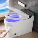 Smart Bidet Toilet, One Piece Elongated Heated Toilet with Auto Open Close,Auto Flush,Foot Sensor,Warm Water Wash,Air Dryer,Self-Cleaning Nozzle,ADA Compliant Height, Tankless Modern Bathroom Toilet