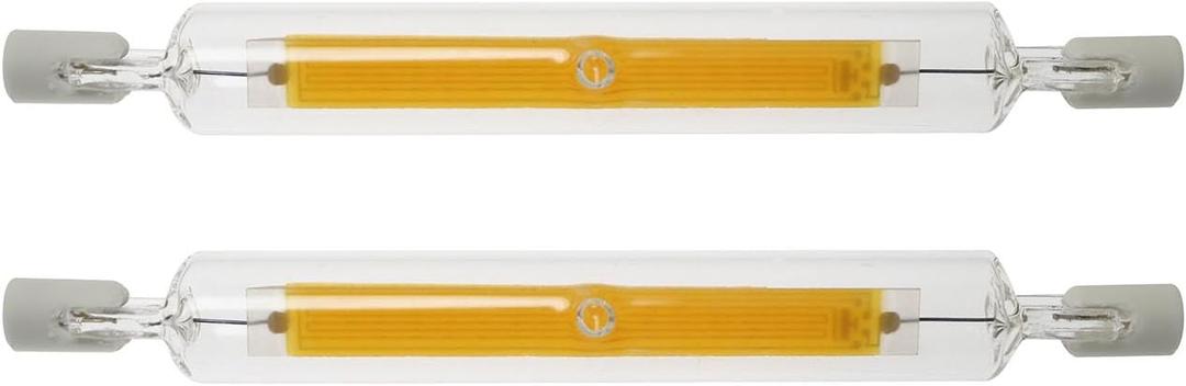 2PCS 118mm R7S LED Bulb Halogen Equivalent 118mm J-Type 10W120V R7S Base Double Ended Base J Type Floodlight Halogen Replacement 360 Degree Beam Angle Landscape Lights, Warm White