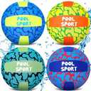 Wettarn 4 Pcs Swimming Pool Water Volleyball Soft Neoprene Beach Pool Waterproof Volleyball Indoor Outdoor for Pool Game, 7.9 Inch Diameter, 4 Colors