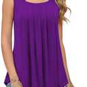 Tencede Women's Summer Tank Tops Square Neck Sleeveless Cute Casual Loose Flowy Fit, Large